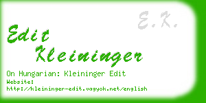 edit kleininger business card